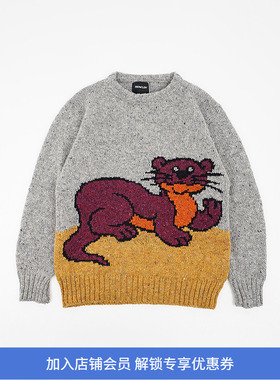 Howlin STRANGER IN PARADISE 男女中性款刺绣羊毛马海毛圆领毛衣