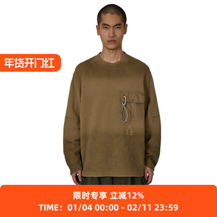 ROA x and wander Garment-dyed 联名款成衣染色华夫格长袖T恤