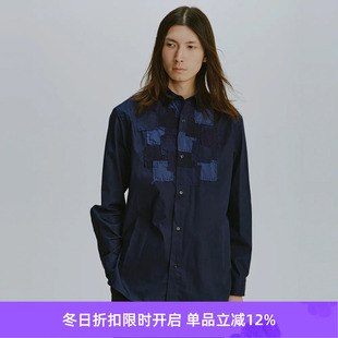 Tux Collar Shirket 古布拼接蓝染长袖 KUON 衬衫 Regular