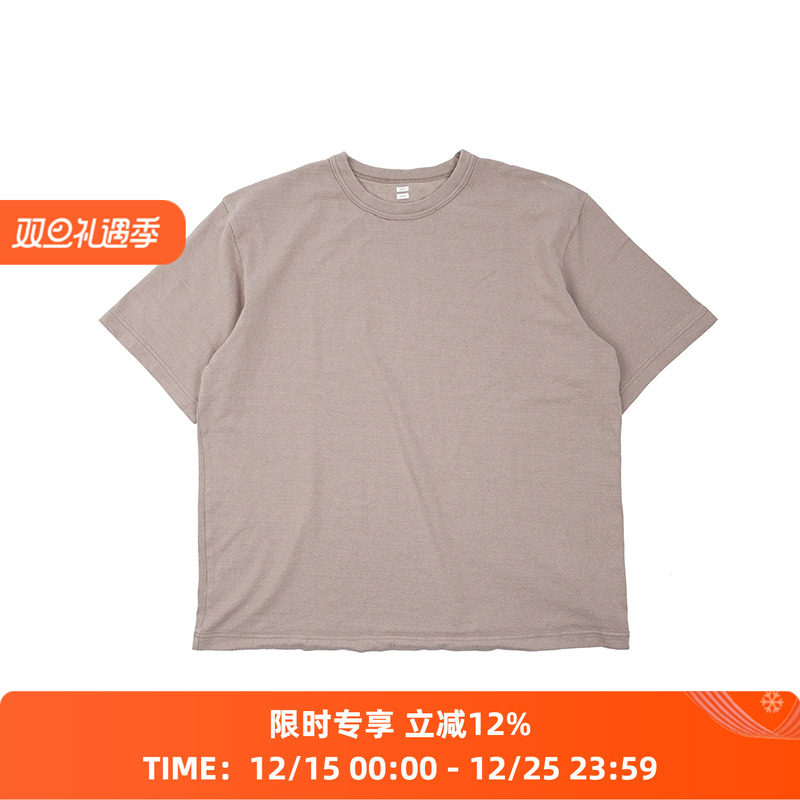 blurhms Co/Silk Nep Plain Tee特制染色加工丝棉廓形圆领短袖T恤