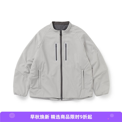 WHEELS and WIND 男女中性款内里加绒超轻保暖夹克 无领外套