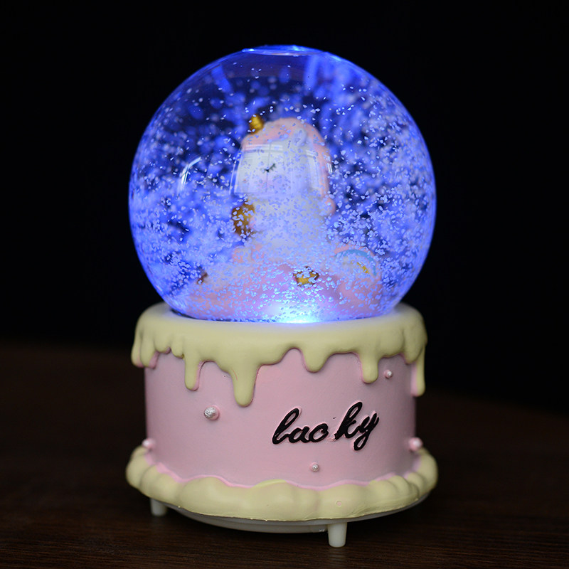CRYSTAL BALL MUSIC BOX MUSIC BOX SNOWFLAKES GLOWING SKY CITY BIRTHDAY GIFT GIRLS KIDS GIRLS