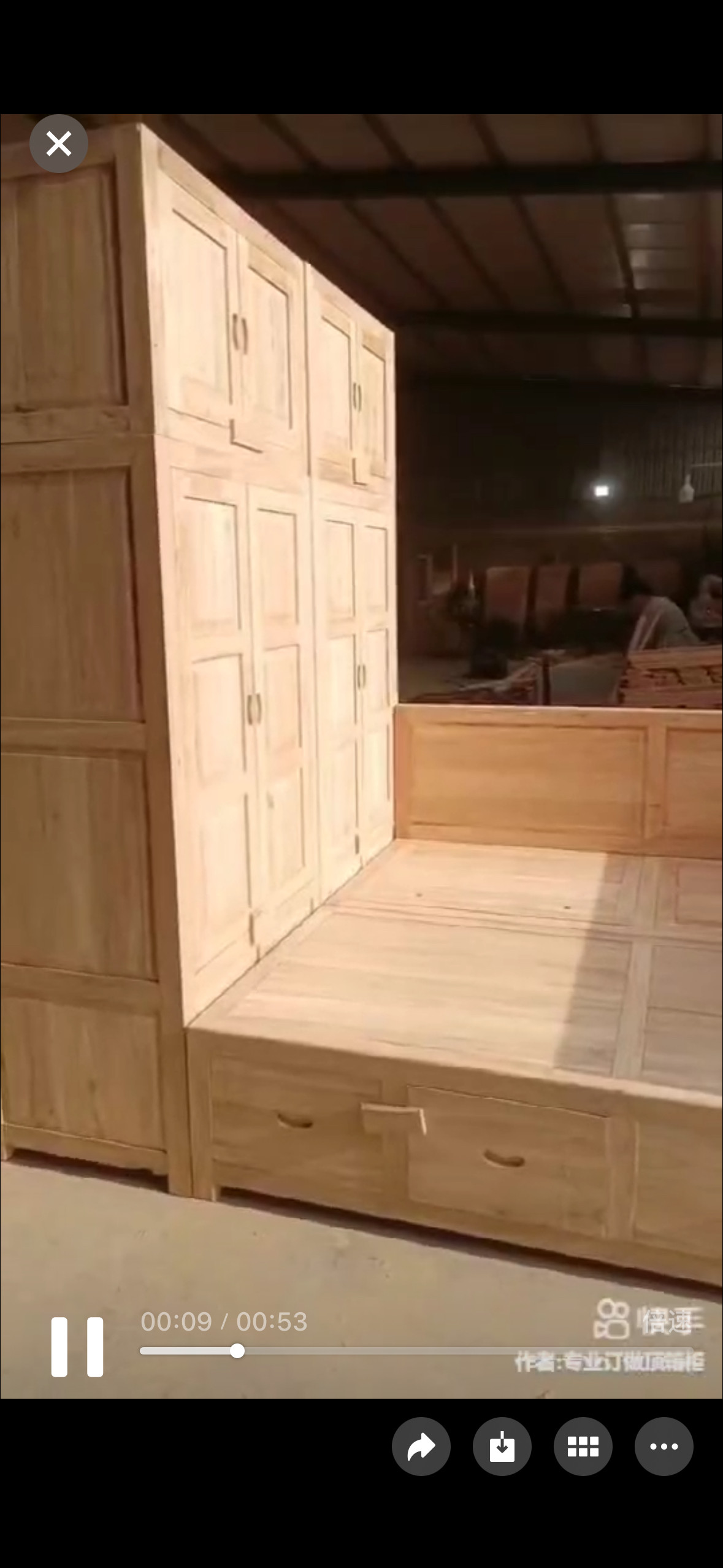 老榆木大衣柜全实木落地柜大衣橱衣柜床
