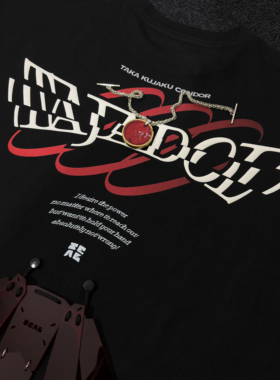 鸟联组拼装潮流美式五分袖宽松男女圆领夏季短袖印花T恤