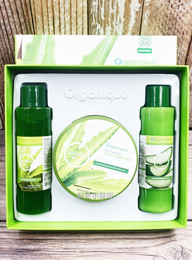Organique欧咖妮芦荟套盒精华水乳液芦荟凝胶补水清爽护肤三件套