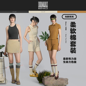 短裤 BODY 修身 显瘦polo领背心短袖 WILD EZ_wear高弹罗纹网球服女
