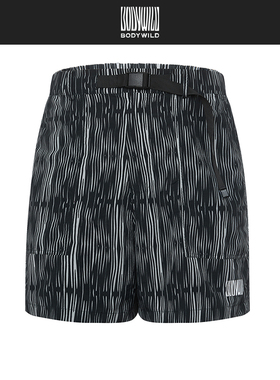 BODY WILD2025夏季新款斑马纹户外休闲廓形短裤女ZBL82DH2