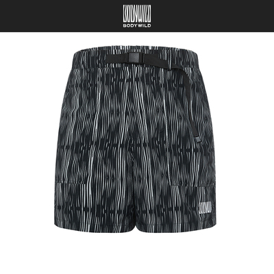 BODY WILD2025夏季新款斑马纹户外休闲廓形短裤女ZBL82DH2