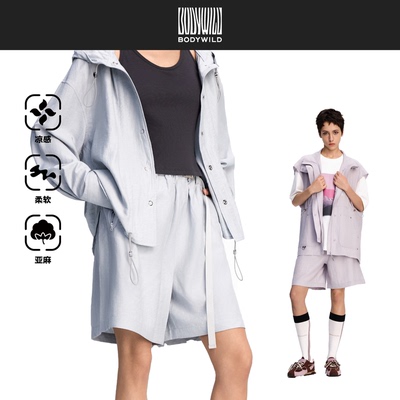 女士春夏慢氧亚麻阔腿短裤