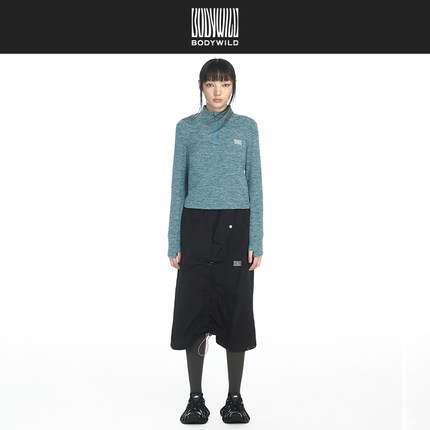 BODYWILD漫野系列女士轻量工装梭织半裙高腰显瘦长裙24新ZBL83AP1