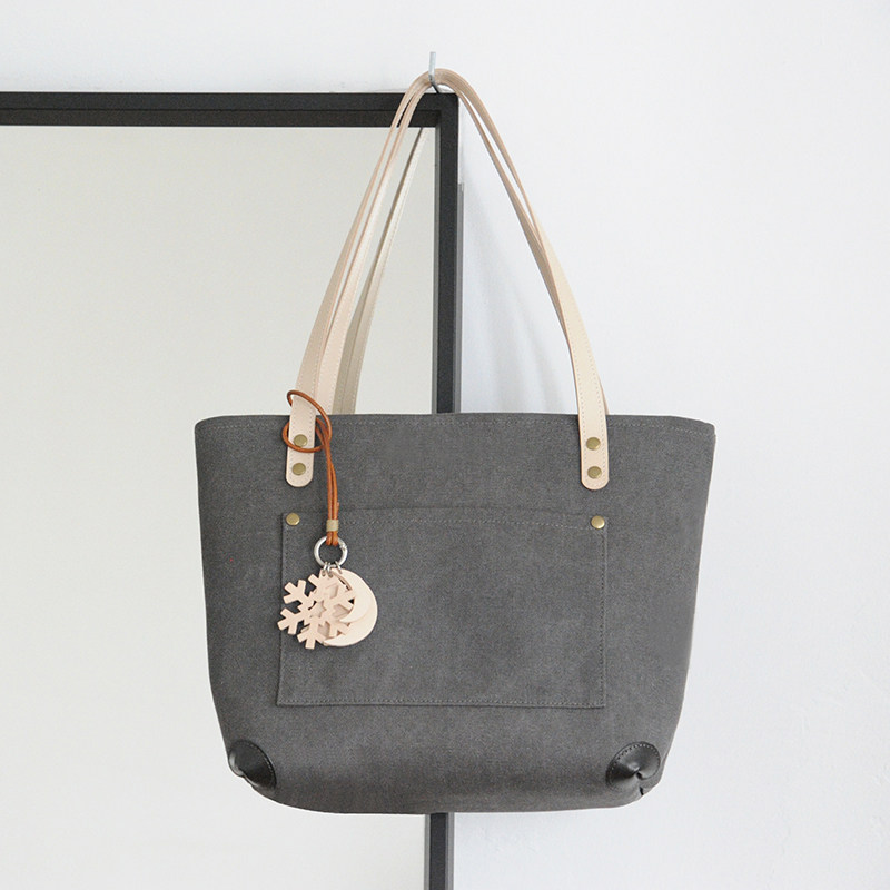 fayestudio日式厚帆布简约百搭大容量时尚单肩托特包牛皮包角设计