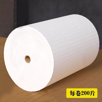懒人抹布加厚一次性洗碗布巾不沾油干湿两用家用厨房纯白大卷