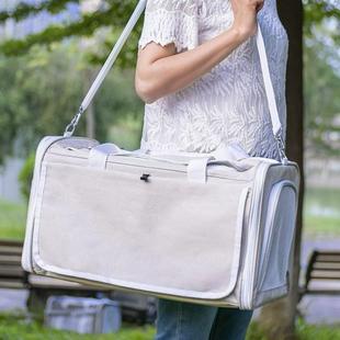 猫包外出四季便携可折叠透气大容量手提斜挎帆布车载绝育猫咪笼子