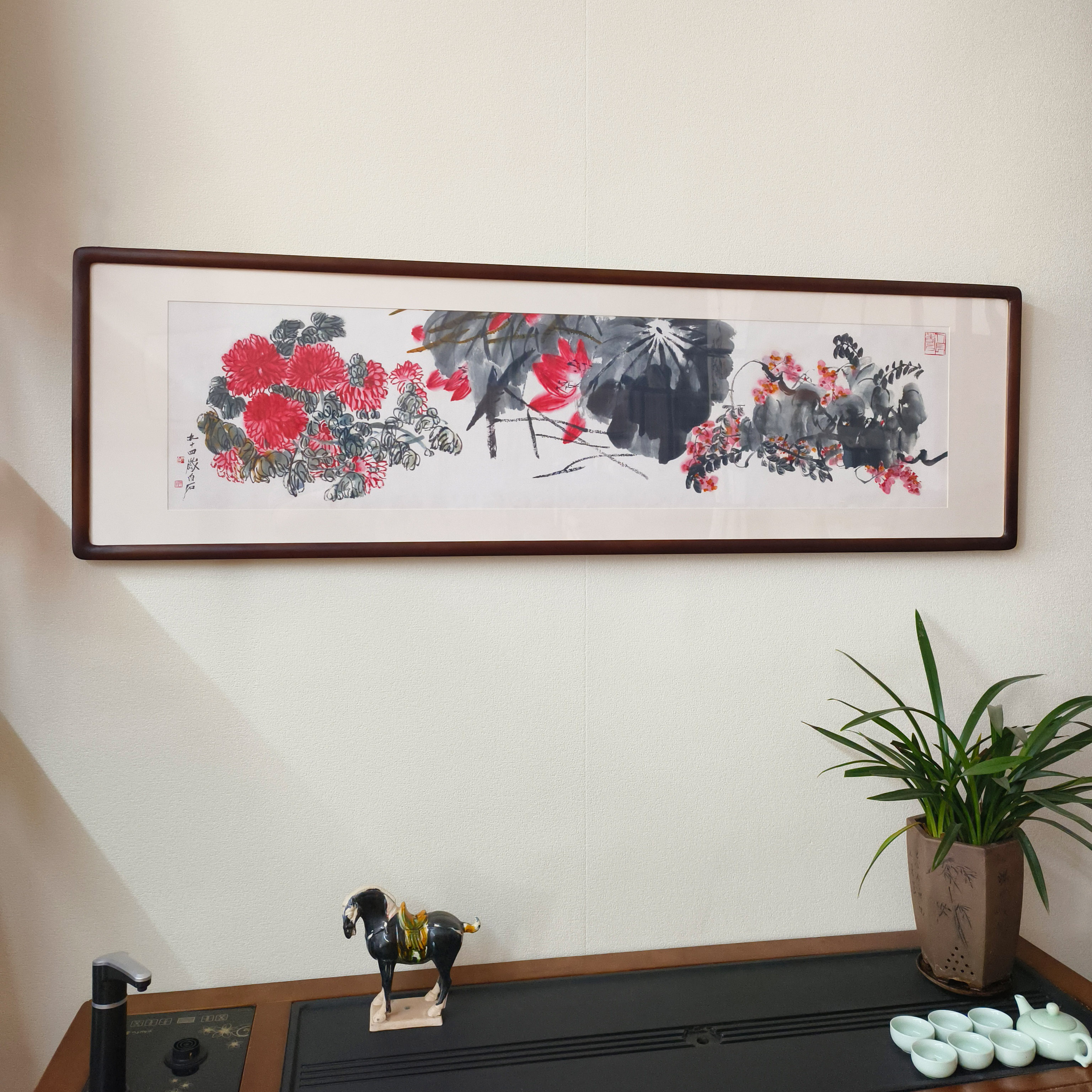 齐白石繁花似锦图已裱框装饰画