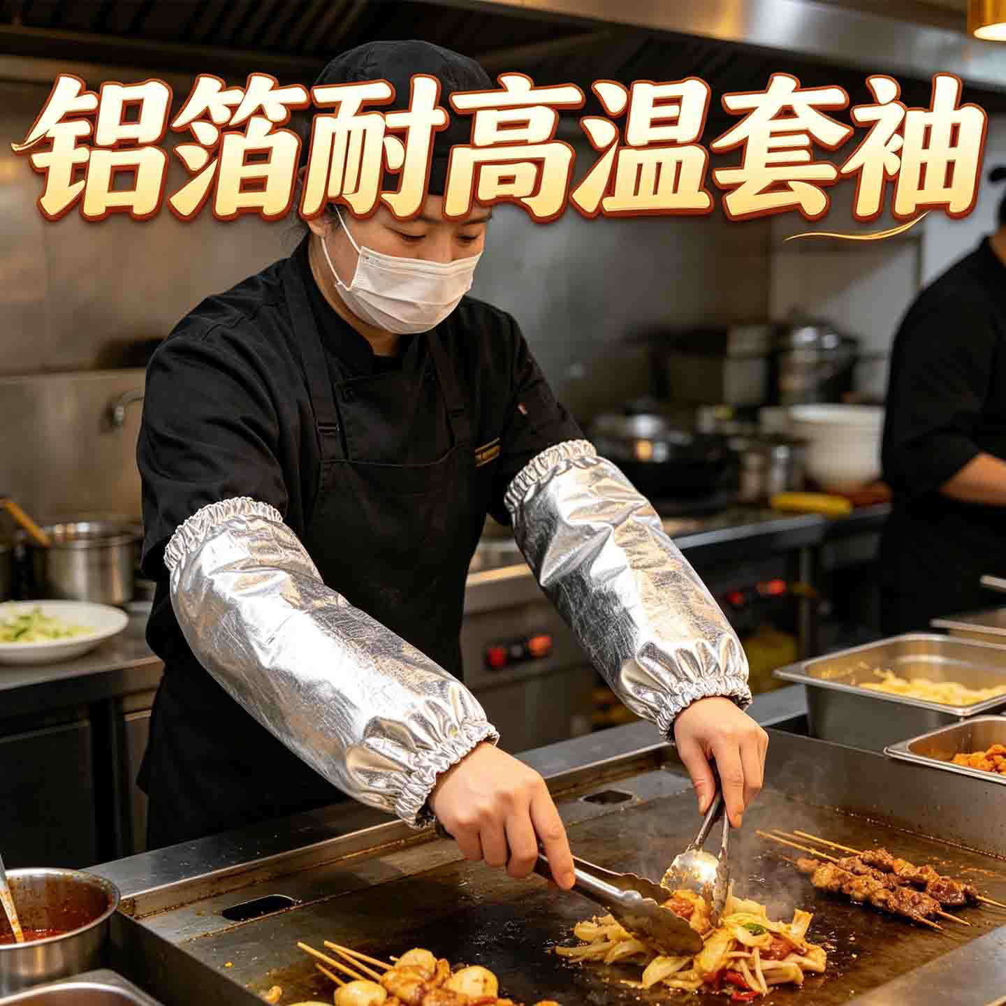 铝箔耐高温套袖工业防护护袖护臂隔热防热辐射防火星阻燃防烫袖套