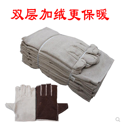 雙層耐磨帆布勞保手套