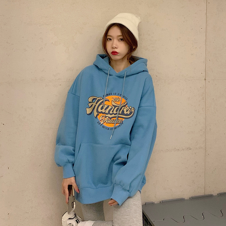 Real price real shot ~ 2020 winter new style Plush thickened loose design sense fashionable Hoodie