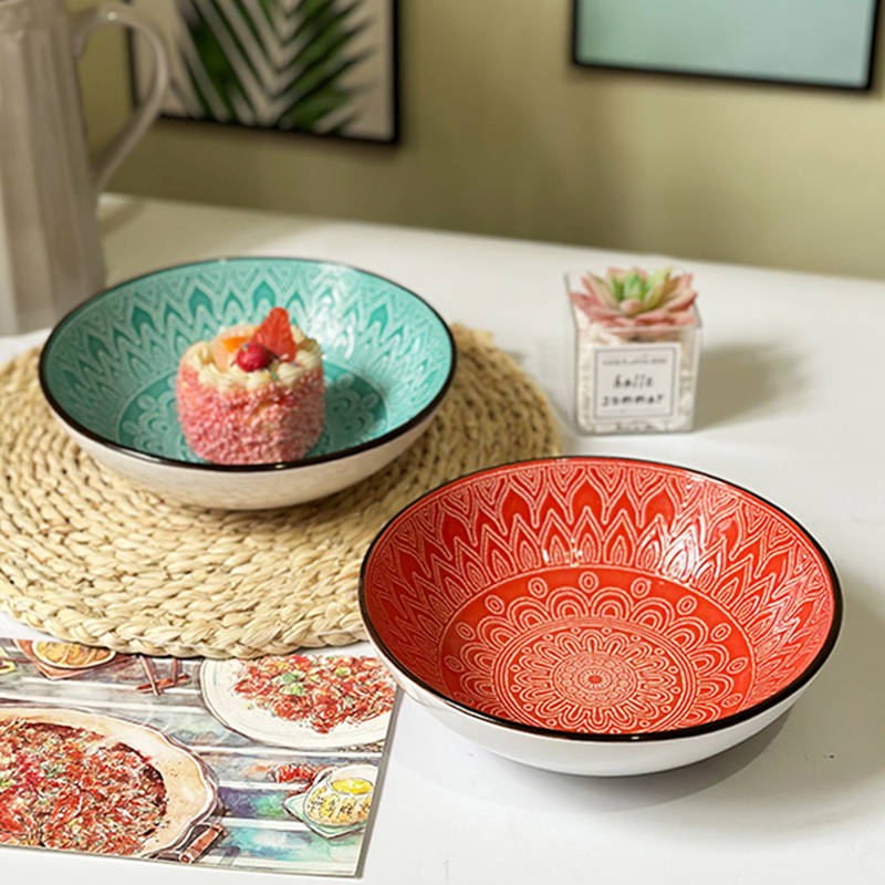 陶瓷简约大众浮雕陶瓷碗