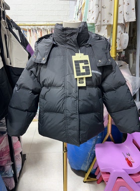 2025冬品牌男女中大童120-170个性渐变色戴帽休闲百搭羽绒服外套