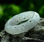 正品 挂件天然A货浅绿玉冰种证书 翡翠平安扣戒指男女情侣玉圈戒指