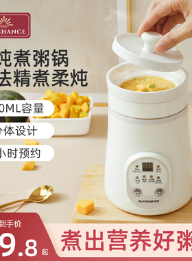 燕窝炖盅电炖锅迷你陶瓷养生煲汤炖杯家用小型煮粥神器一人食1人2