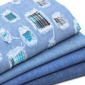 印花布头补丁小块 面料课特殊布料 50cm牛仔拼布作业改造小样