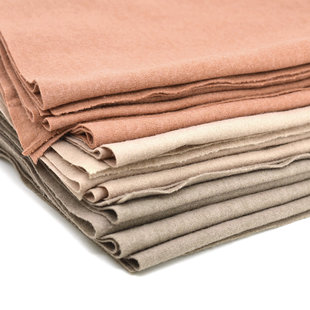 粉卡其色薄毛呢布料 白色土灰色娃衣秋冬呢绒服装大衣面料