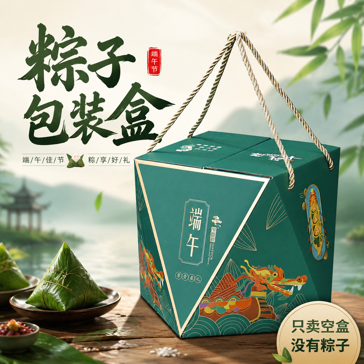 端午节粽子礼盒包装盒现货通用2026新款高档手提礼品空盒纸箱