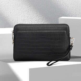 手抓包感大容量男士 锁男式 手拿包 真皮男包鳄鱼纹防盗密码 2026新款