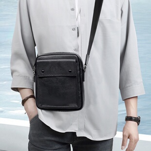 新款 真皮男款 男式 横款 单肩包休闲邮差简约头层 包包时尚 2026新款