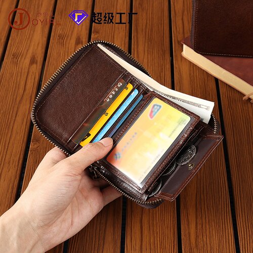 2026新款wallet 男士钱包商务复古真皮钱包多卡位rfid短款钱夹手