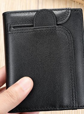 旅行通勤欧美复古真皮驾驶证男士零钱包多卡位皮夹男头层牛皮rfid