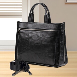 公文包牛皮电脑包商务大容量男士 2026新款 真皮男包休闲斜挎男式