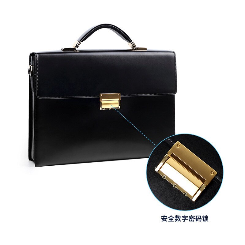 2026新款密码锁男士公文包手提商务男包真皮公事包大容量办公电脑