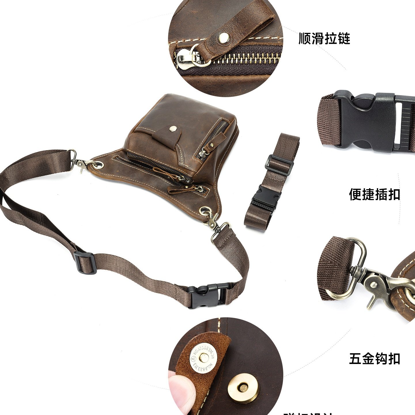 秋冬腰包男士干活亚马逊疯马皮挂包竖款头层牛皮多功能欧美真皮,箱包皮具/热销女包/男包,男士包袋,淘宝优惠券,粉丝福利购,淘宝优惠卷