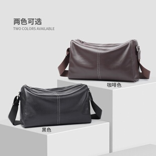 简约男士 2026新款 斜挎包时尚 真皮男包大容量休闲头层牛皮男式 新款