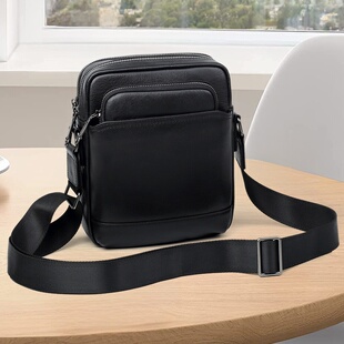 斜挎包头层牛皮休闲感男士 真皮男包大容量男式 单肩包 新品 2026新款