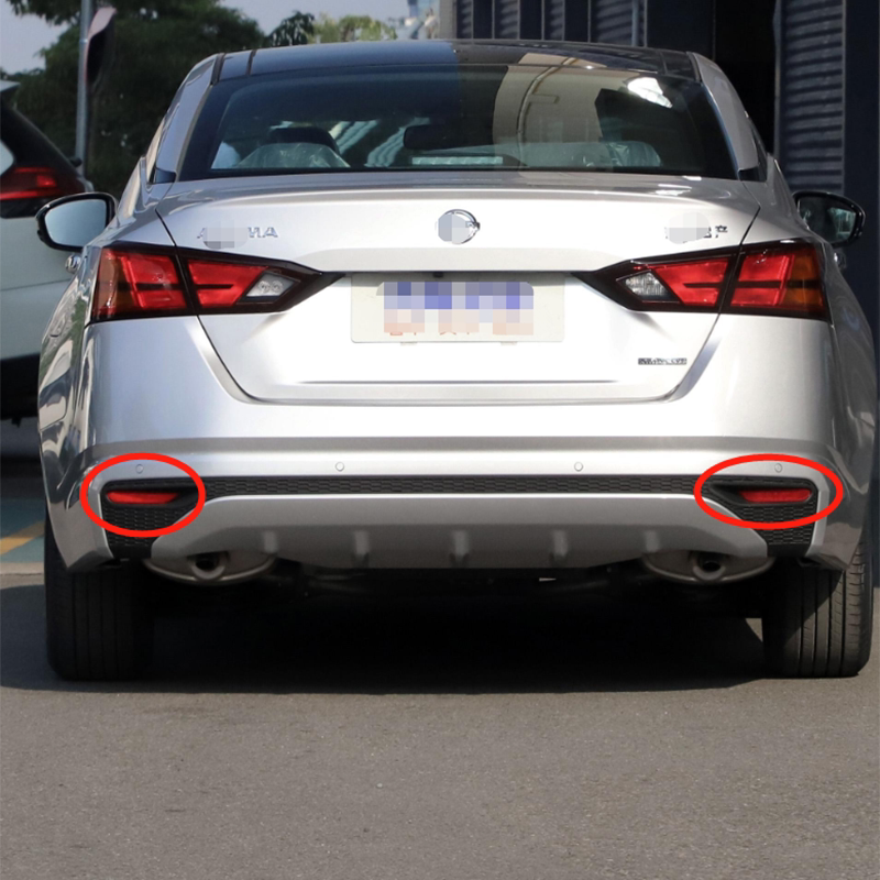 适用日产天籁2019-2021年款后保险杠雾灯装饰假灯红色反光反射片