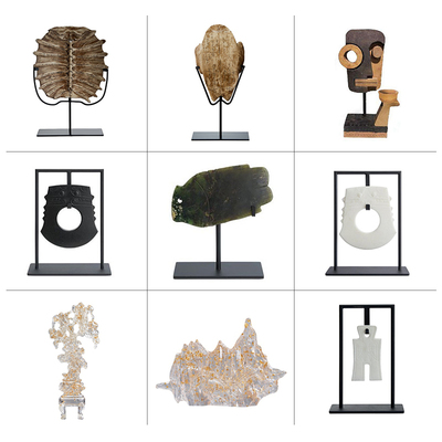 新中式样板间客厅玄关趣味摆件