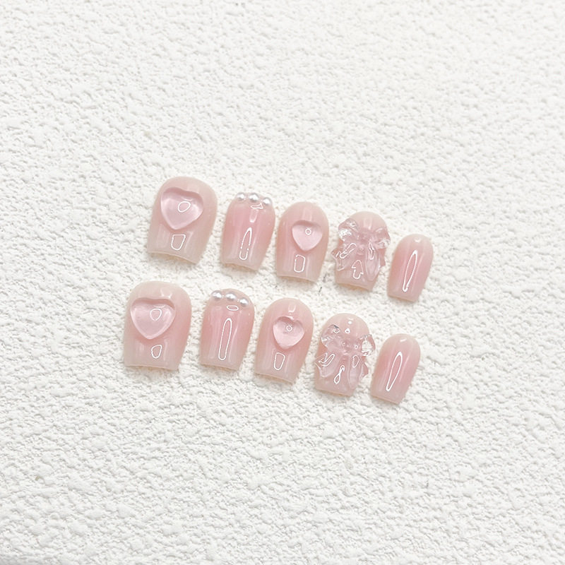 裸粉色纯手工穿戴甲腮红爱心水蜜桃粉嫩成品美甲可拆卸假指甲贴片,彩妆/香水/美妆工具,穿戴甲/甲片,淘宝优惠券,粉丝福利购,淘宝优惠卷