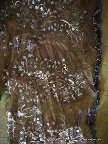超宽欧根纱刺绣树亮片花边 服装布艺装饰窗帘窗幔DIY配件辅料一斤