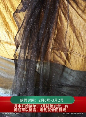 D379亮粉烫粉黑色网纱布料礼服连衣裙半身裙服装面料称斤一斤