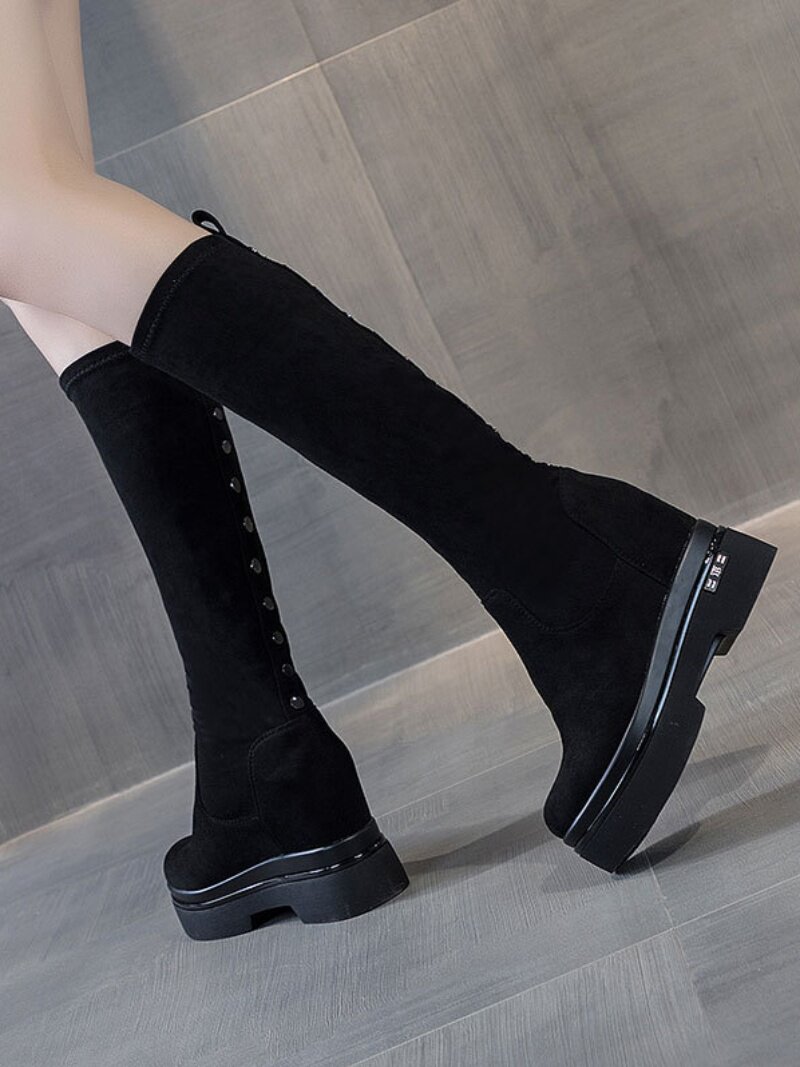 INNER INCREASE SEXY STRETCH BOOTS KIDS 2024 AUTUMN WINTER OVER KNEE HIGH BOOTS SHEEP SUEDE BOOTS SKINNY BOOTS TIDE