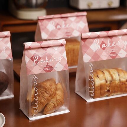 烘焙八边封包装袋吐司面包贝果饼干自封袋麻薯欧包透明加厚打包袋