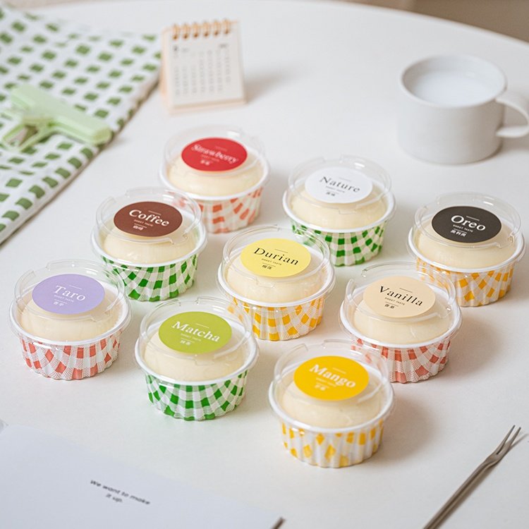 雪媚娘包装盒大福泡芙甜点蛋糕焦糖布丁打包碗带盖肉松小贝打包盒