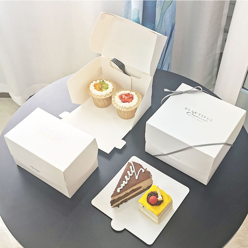 法式西点慕斯纸杯蛋糕打包盒甜品套餐马芬杯千层蛋糕包装盒含底托