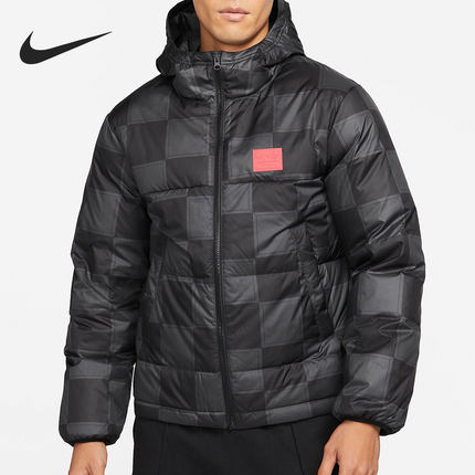Nike/耐克正品詹姆斯棋盘男子连帽运动保暖羽绒服 DA6718-010