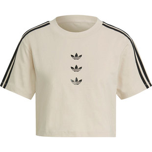 阿迪达斯正品 运动短袖 年新款 三叶草短款 T恤GU2808 女子夏季 Adidas
