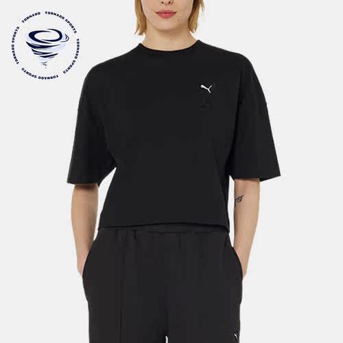 Puma/彪马正品AMI联名款女子短款刺绣休闲短袖T恤534073-01