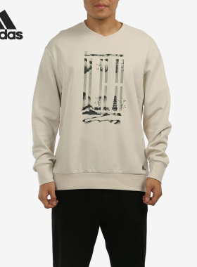 Adidas/阿迪达斯正品男子套头衫时尚透气圆领宽松运动卫衣H39300